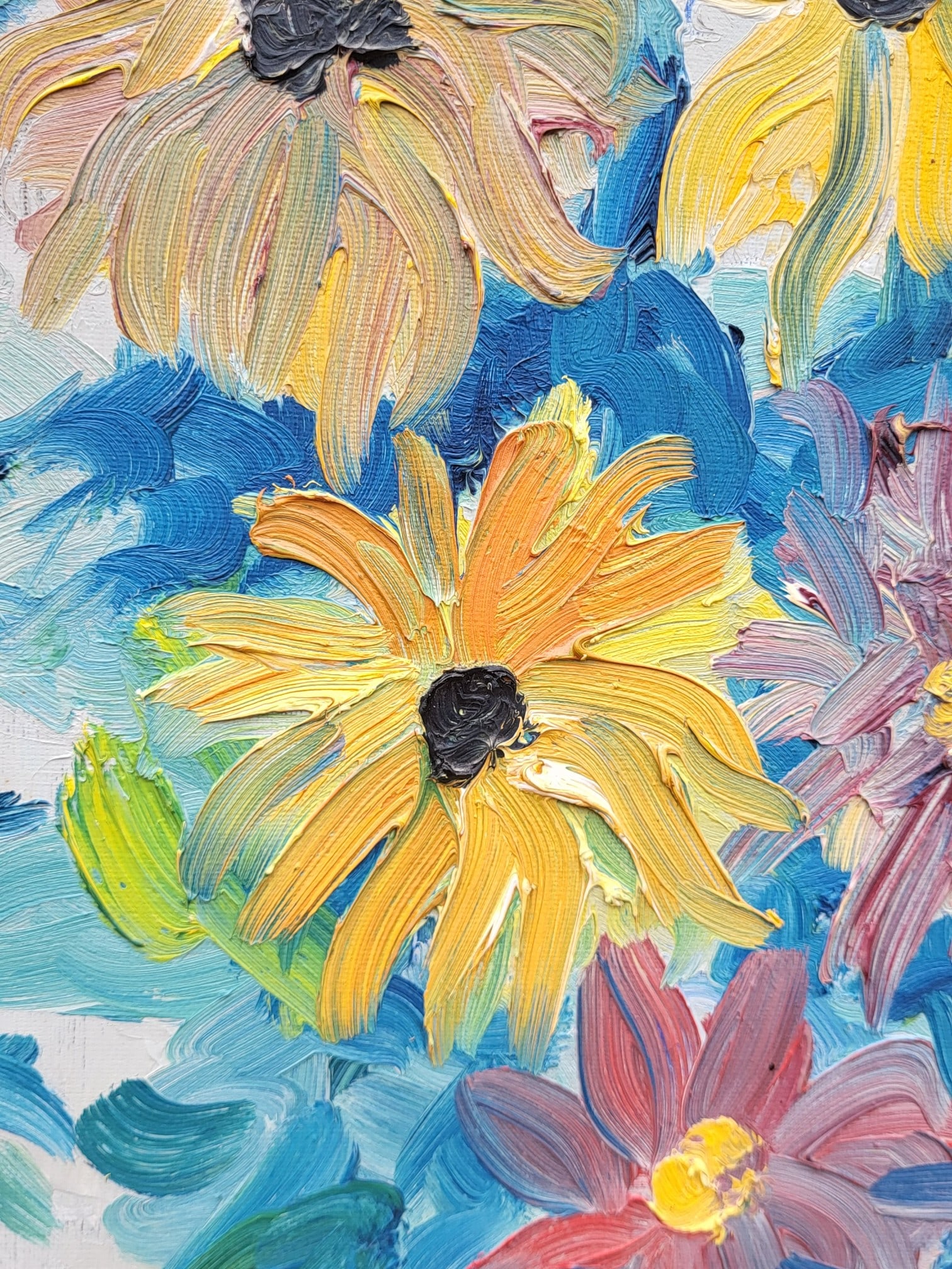 Fernand Rolland, Bouquet of Dahlias, 1961, Oil, Framed - 8