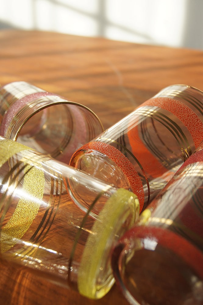 Frost & Gold Bands Glasses, 1950s, Set of 6 - 5
