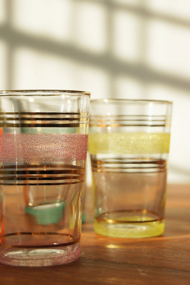 Frost & Gold Bands Glasses, 1950s, Set of 6 - 8