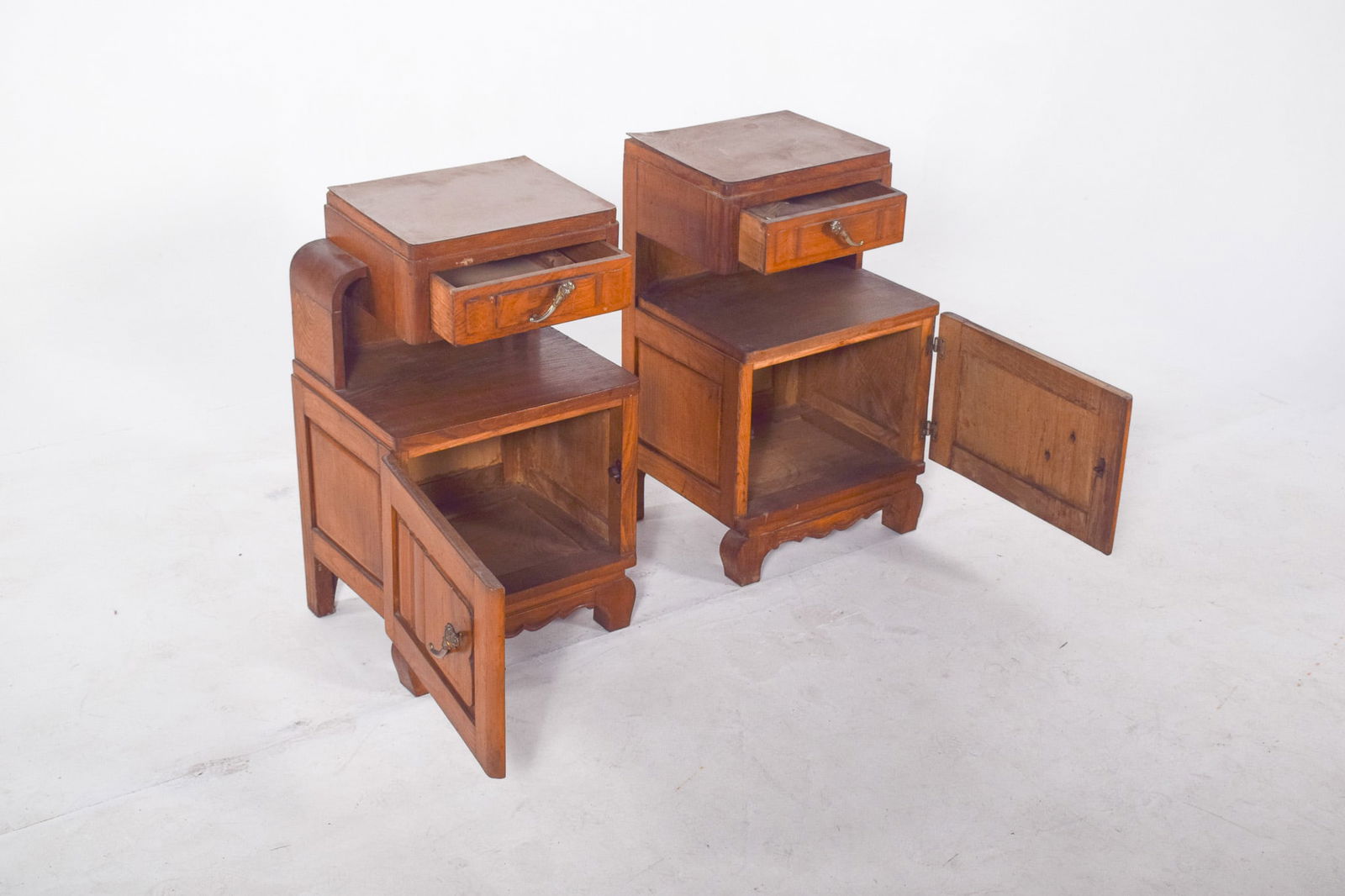 Portuguese Oak Bedside Tables, 1980s, Set of 2 - 3