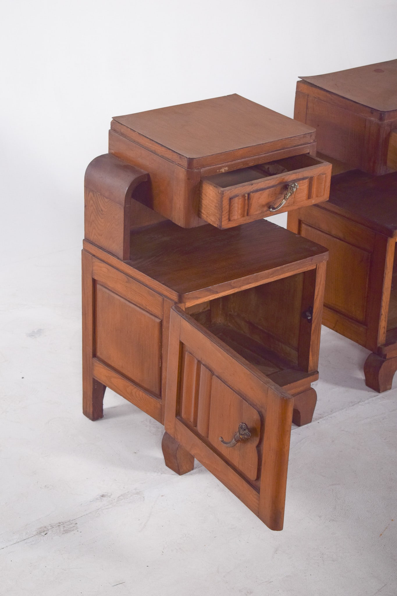 Portuguese Oak Bedside Tables, 1980s, Set of 2 - 4