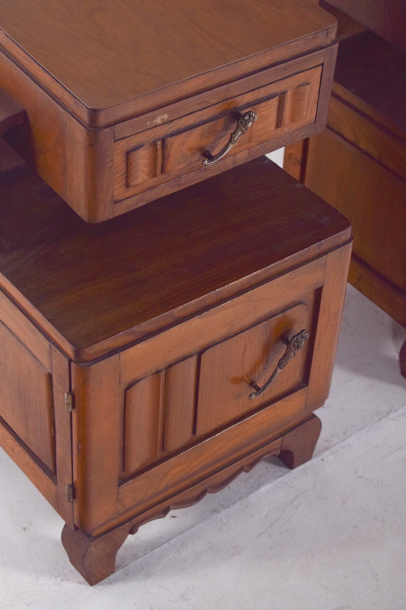 Portuguese Oak Bedside Tables, 1980s, Set of 2 - 7