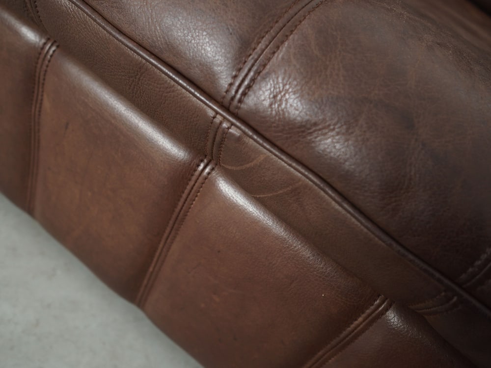 Swiss Brown Leather Sofa from de Sede, 1970s - 11