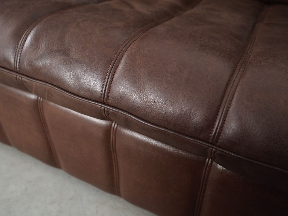 Swiss Brown Leather Sofa from de Sede, 1970s - 12