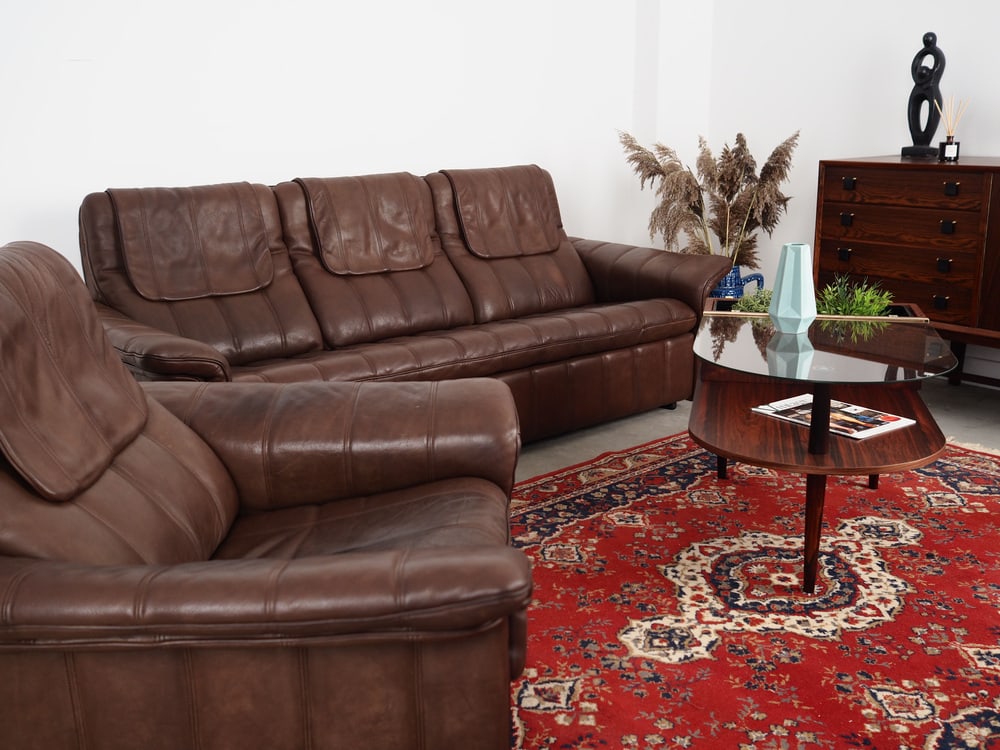 Swiss Brown Leather Sofa from de Sede, 1970s - 3