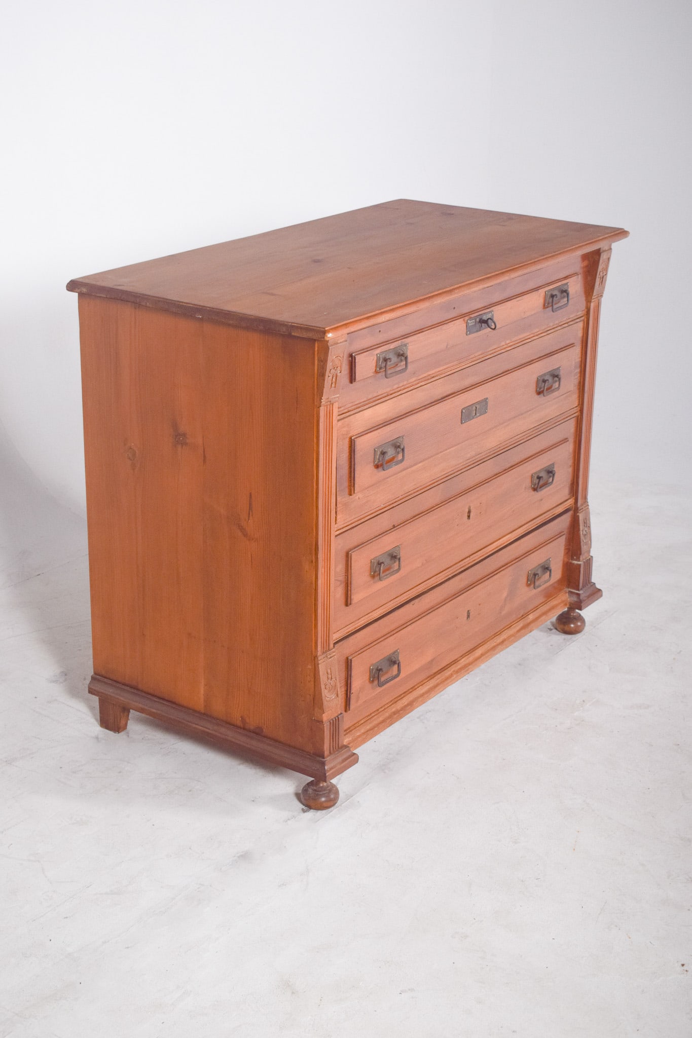 Antique Rustic Chest of Drawers in Pine, 1890s - 3