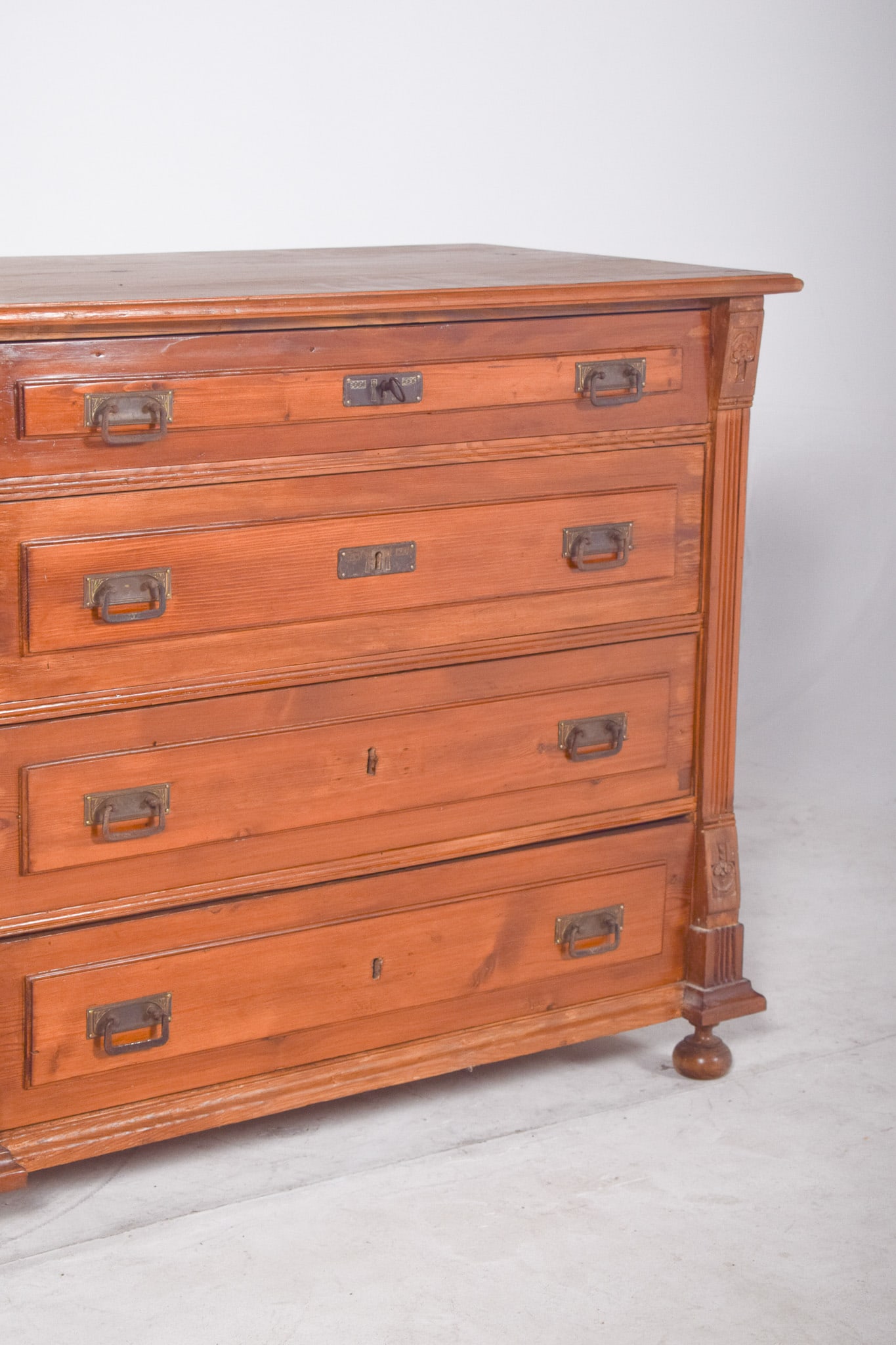 Antique Rustic Chest of Drawers in Pine, 1890s - 6