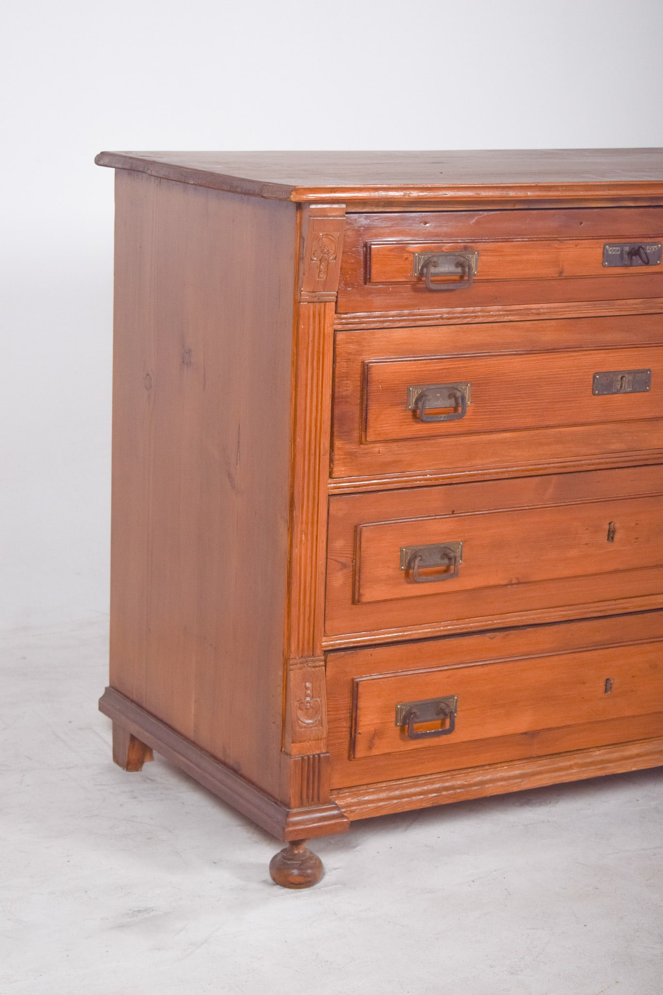 Antique Rustic Chest of Drawers in Pine, 1890s - 8