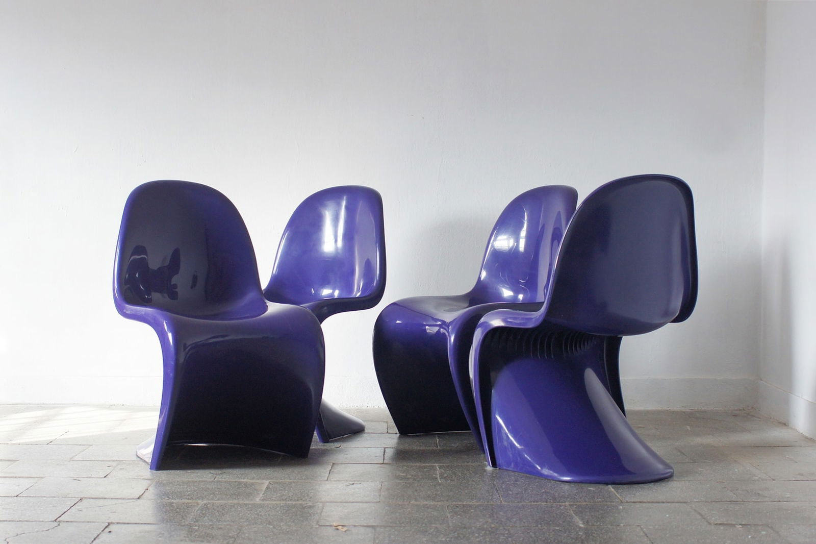 Purple Panton Chairs by Verner Panton, Set of 4 - 3