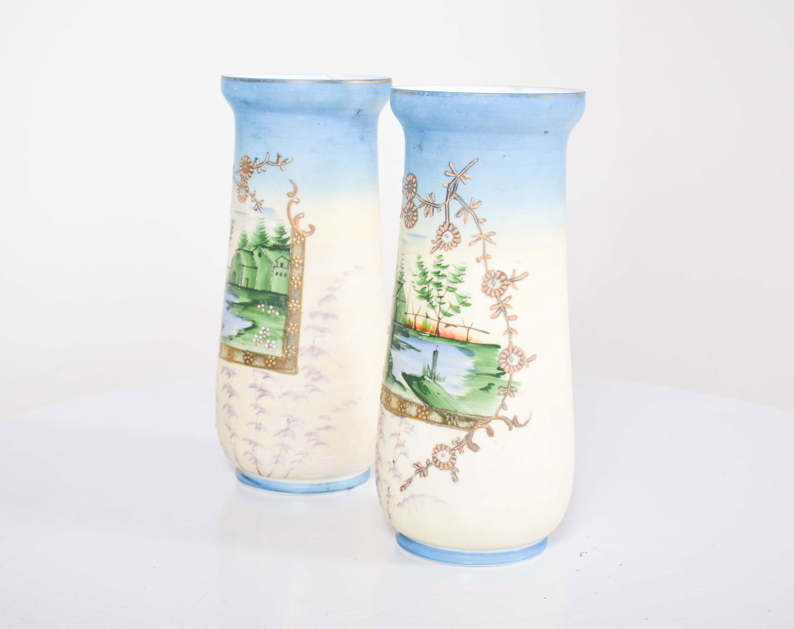 Glass Vases with Wide Mouths, 1910s, Set of 2 - 2