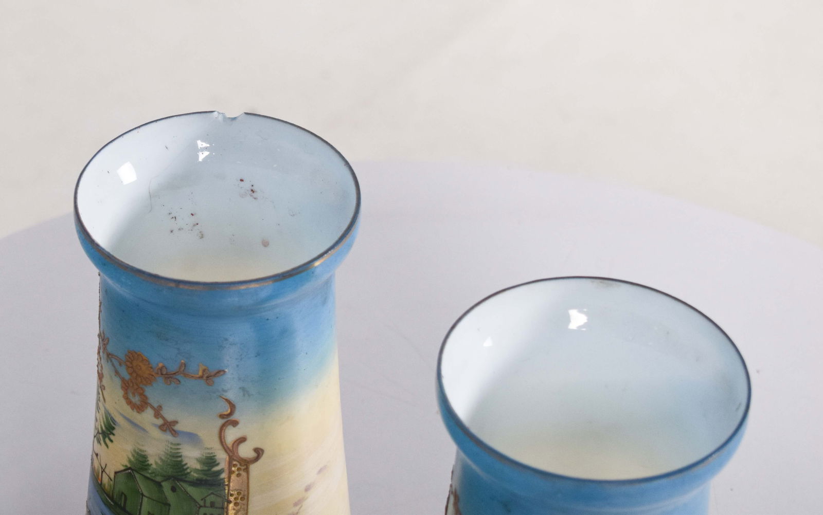 Glass Vases with Wide Mouths, 1910s, Set of 2 - 7