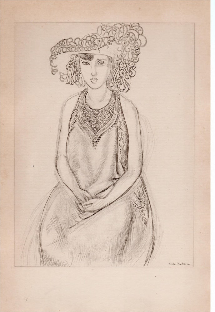 Matisse, Sitting Girl, 1920, Lithograph: Henri MatisseSitting GirlLithograph on paperYear of conception: 1910sYear of execution: 1920Overall size: 305 x 213 mmSigned on the plateLimited edition, this one being number 114 (numbered on
