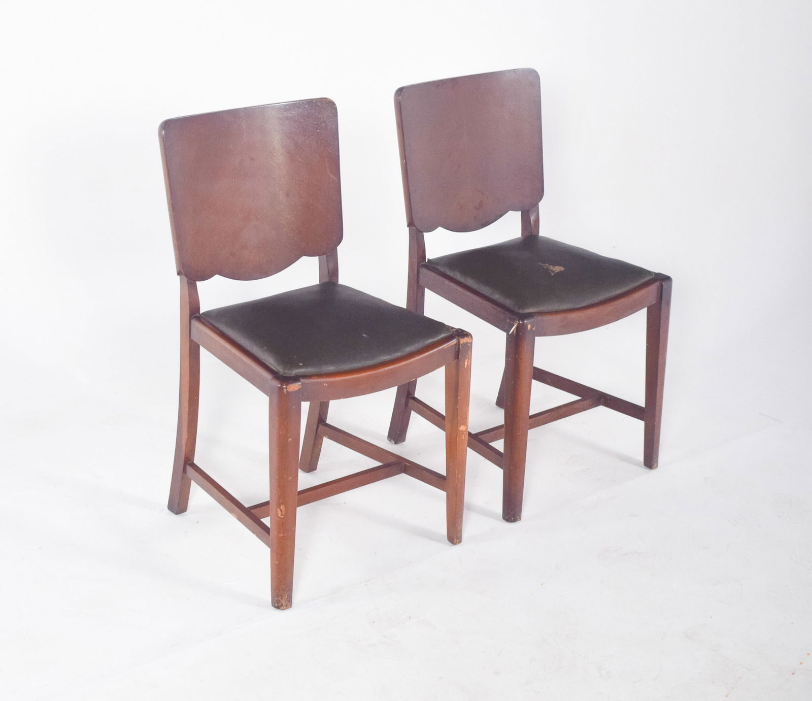Chairs with Synthetic Leather, 1920s, Set of 2 - 2
