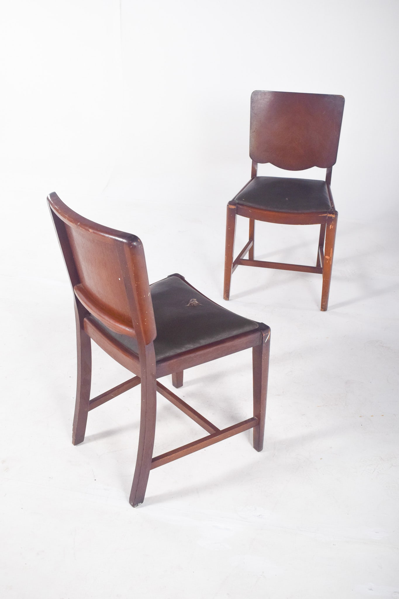 Chairs with Synthetic Leather, 1920s, Set of 2 - 3