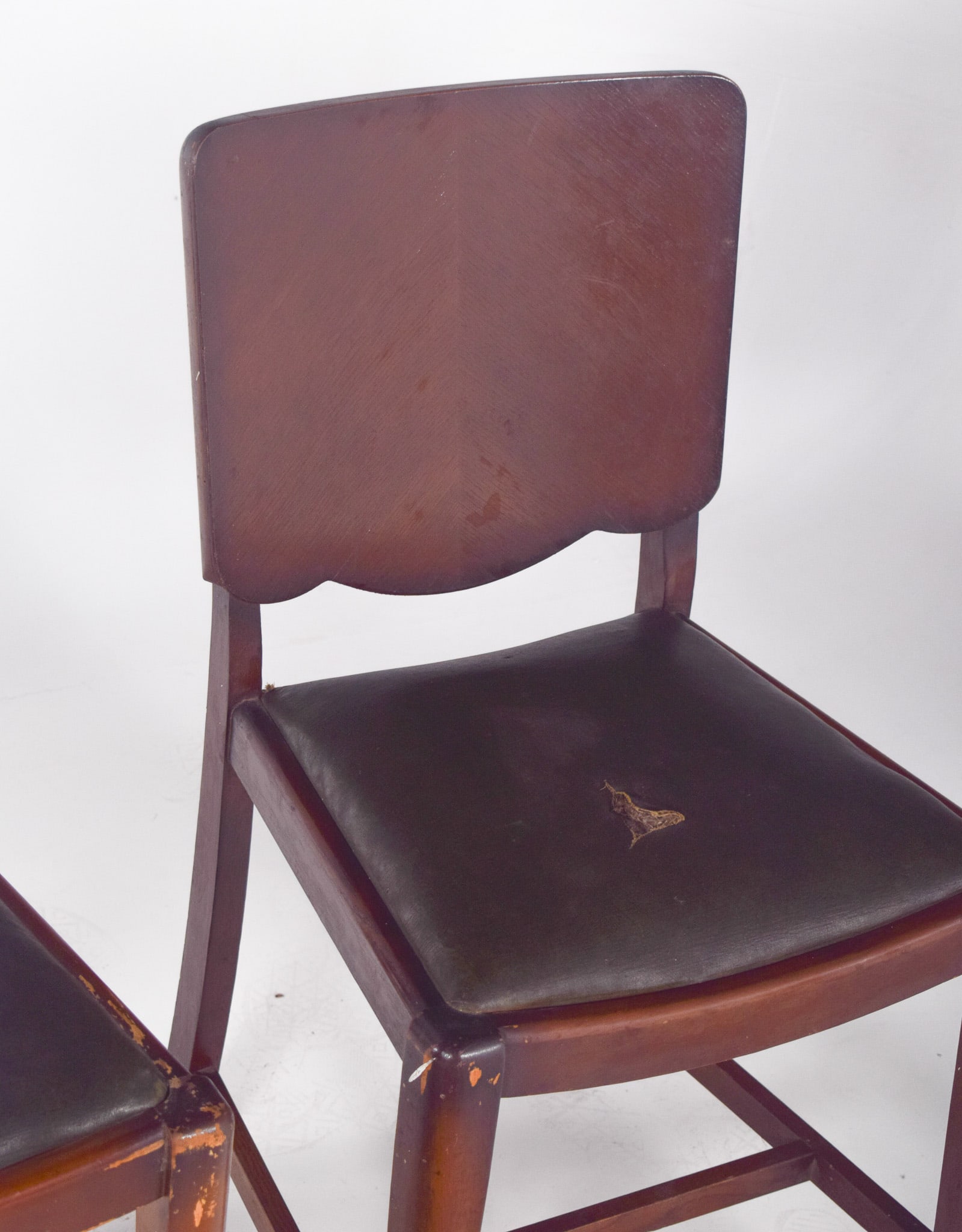 Chairs with Synthetic Leather, 1920s, Set of 2 - 5