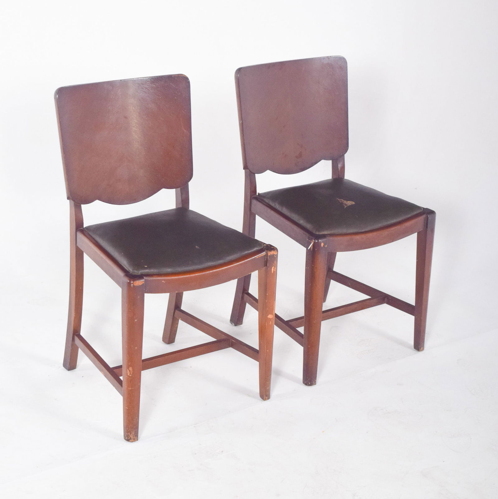 Chairs with Synthetic Leather, 1920s, Set of 2 - 7
