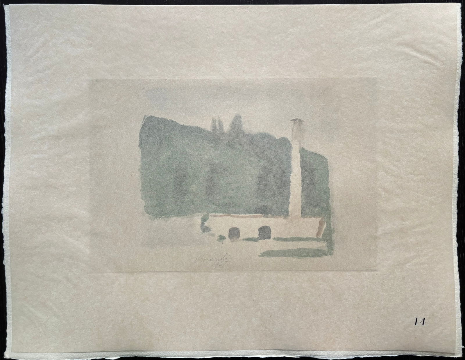 Giorgio Morandi, Landscape, 1957-1973, Lithograph - 4
