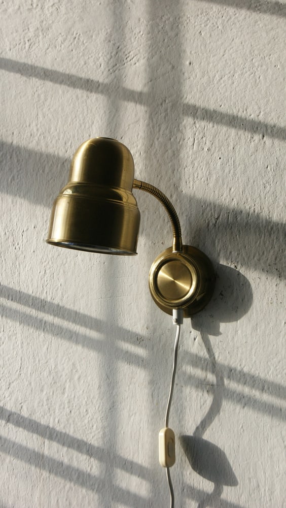 Swedish Brass Wall Lamp by Ewå Belysning, 1960s - 2