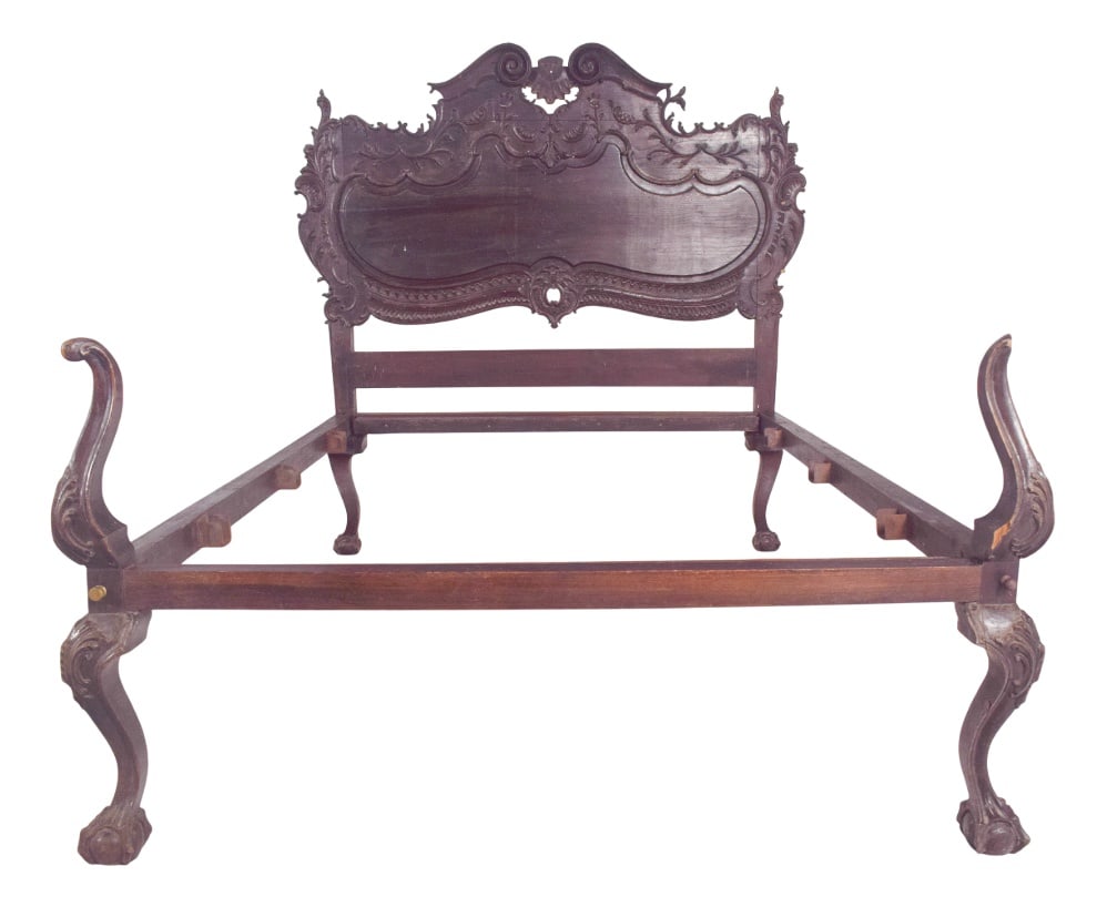Portuguese Oak Double Bed, 1890 (1 of 8)