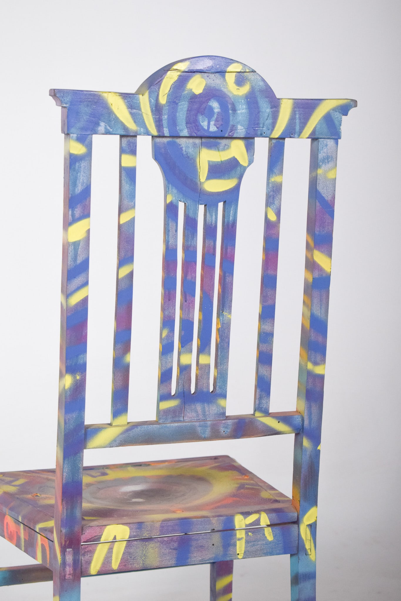 Portuguese Painted Chair by Francisco Camilo, 1950s - 11