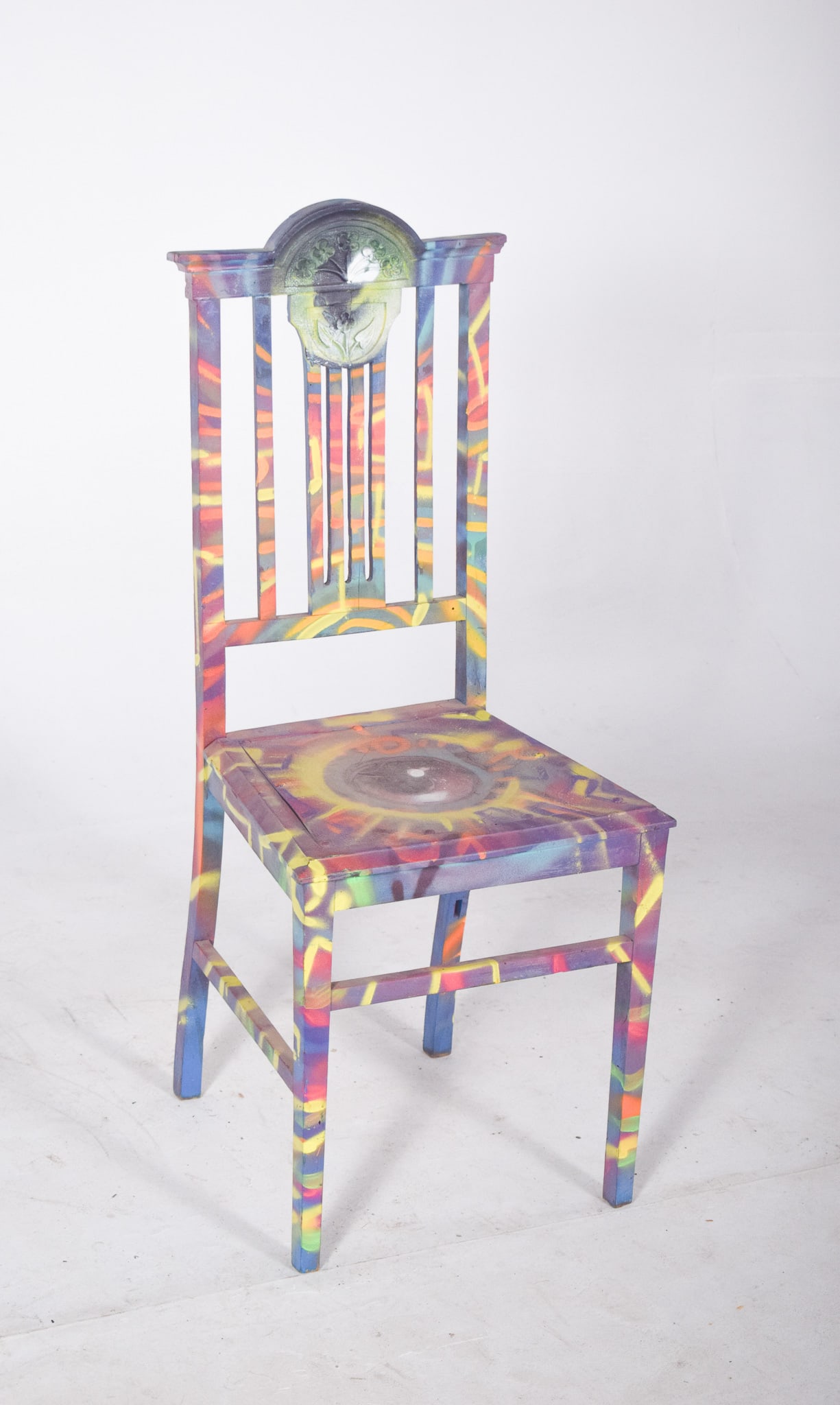 Portuguese Painted Chair by Francisco Camilo, 1950s - 2