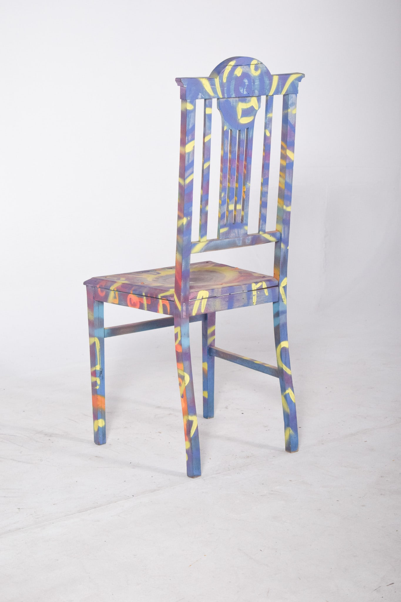 Portuguese Painted Chair by Francisco Camilo, 1950s - 5