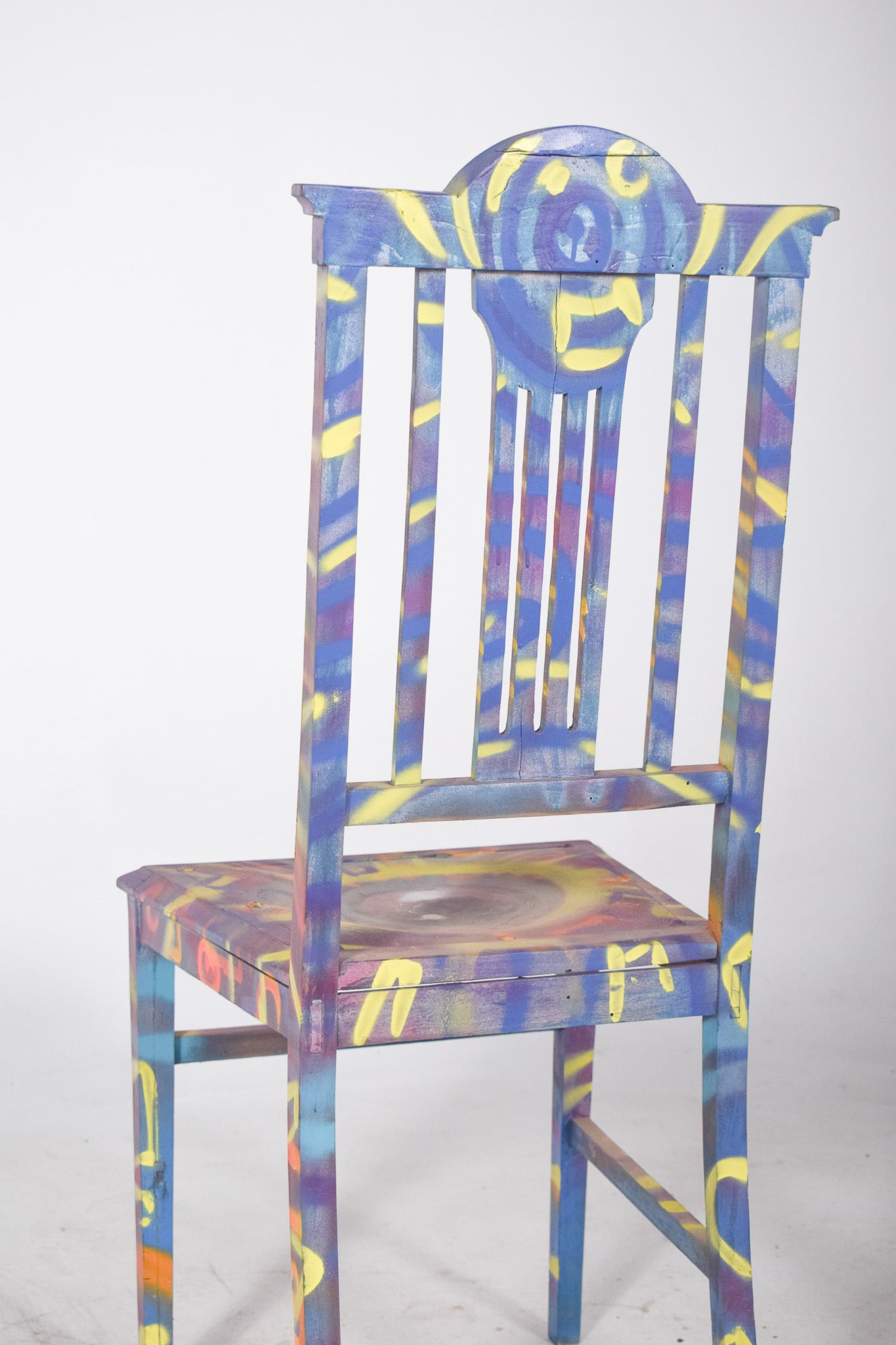 Portuguese Painted Chair by Francisco Camilo, 1950s - 6