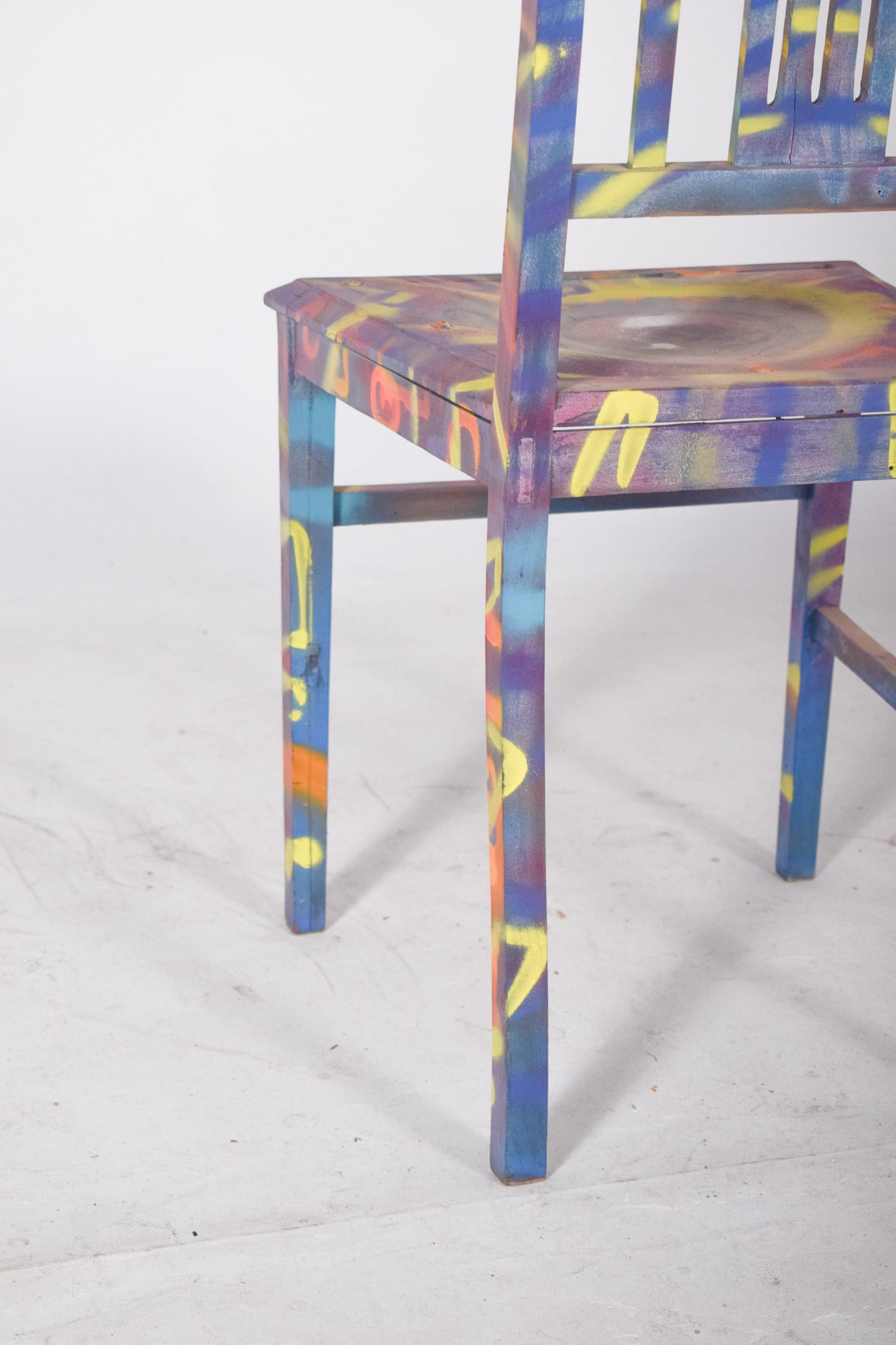 Portuguese Painted Chair by Francisco Camilo, 1950s - 7