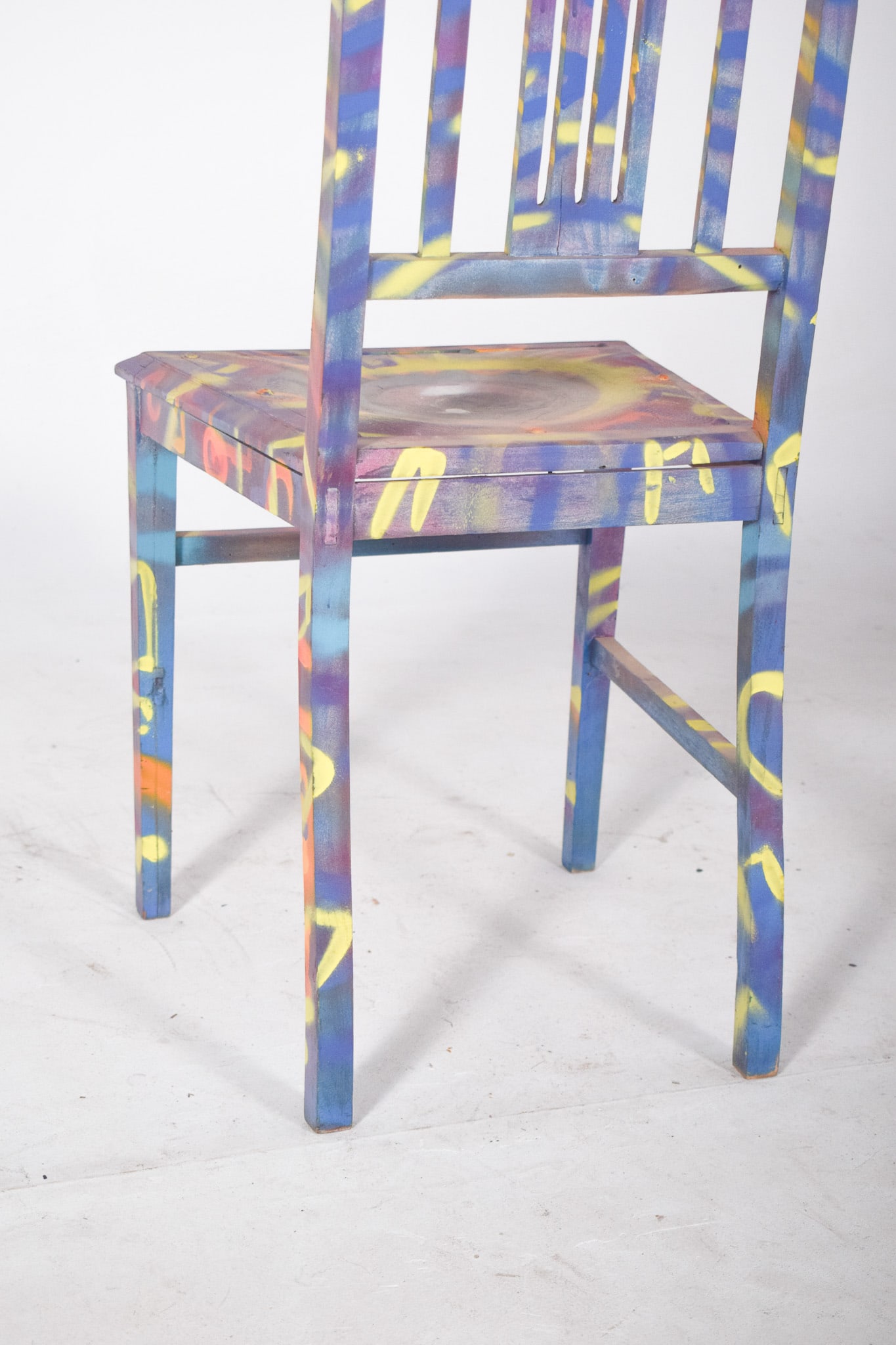 Portuguese Painted Chair by Francisco Camilo, 1950s - 8