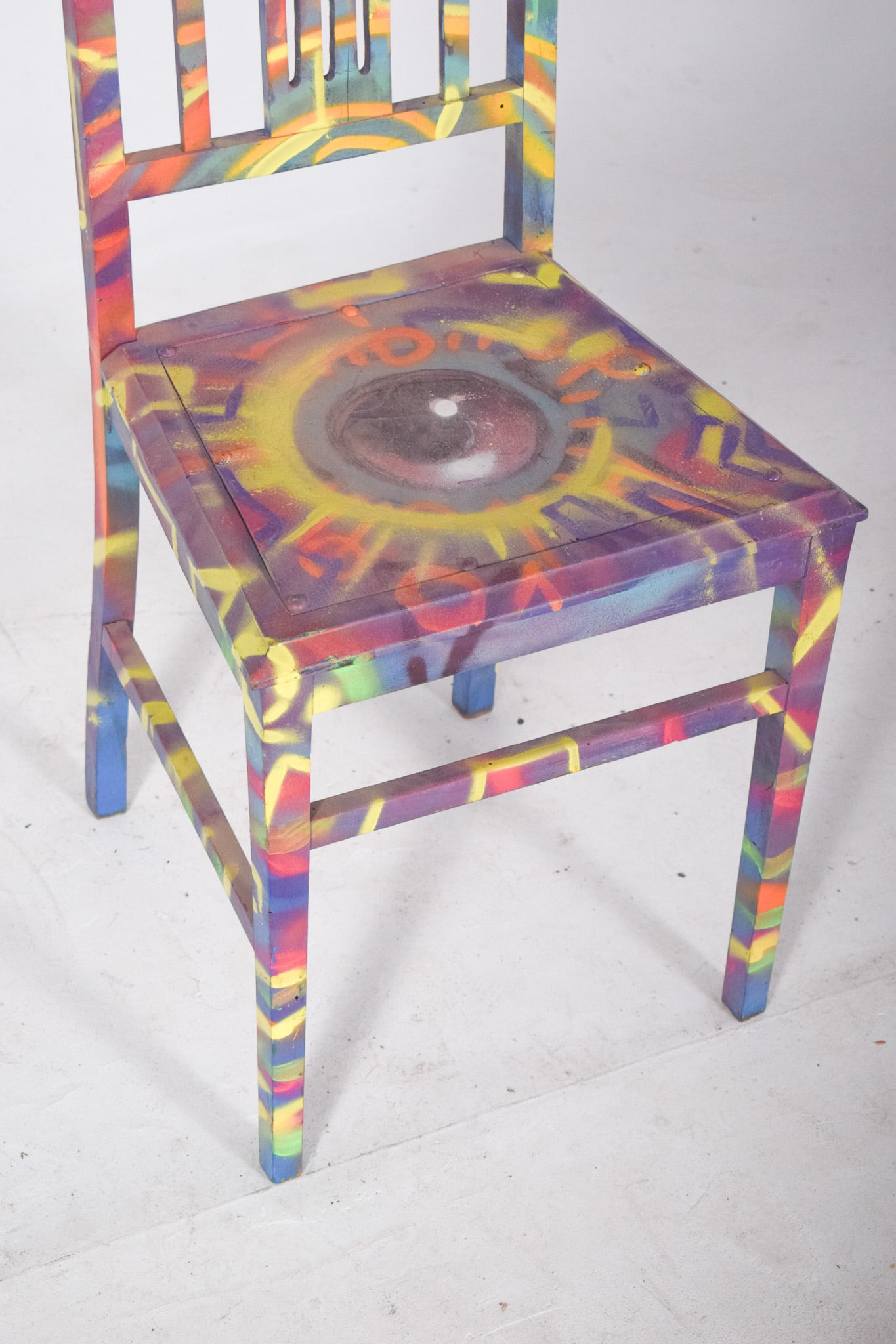 Portuguese Painted Chair by Francisco Camilo, 1950s - 9
