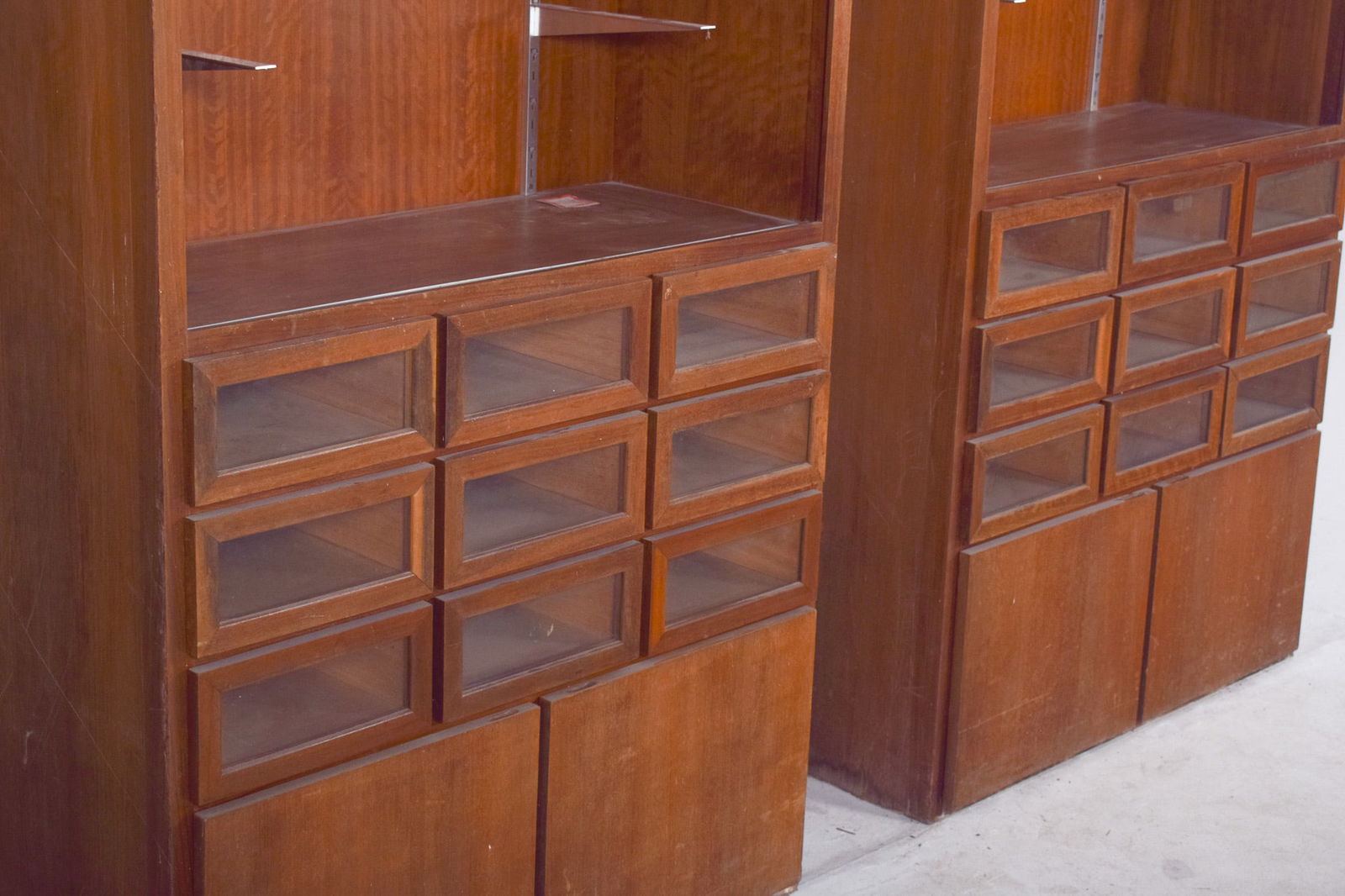 Shelves with Doors and Glazed Drawers, 1950s, Set of 2 - 10