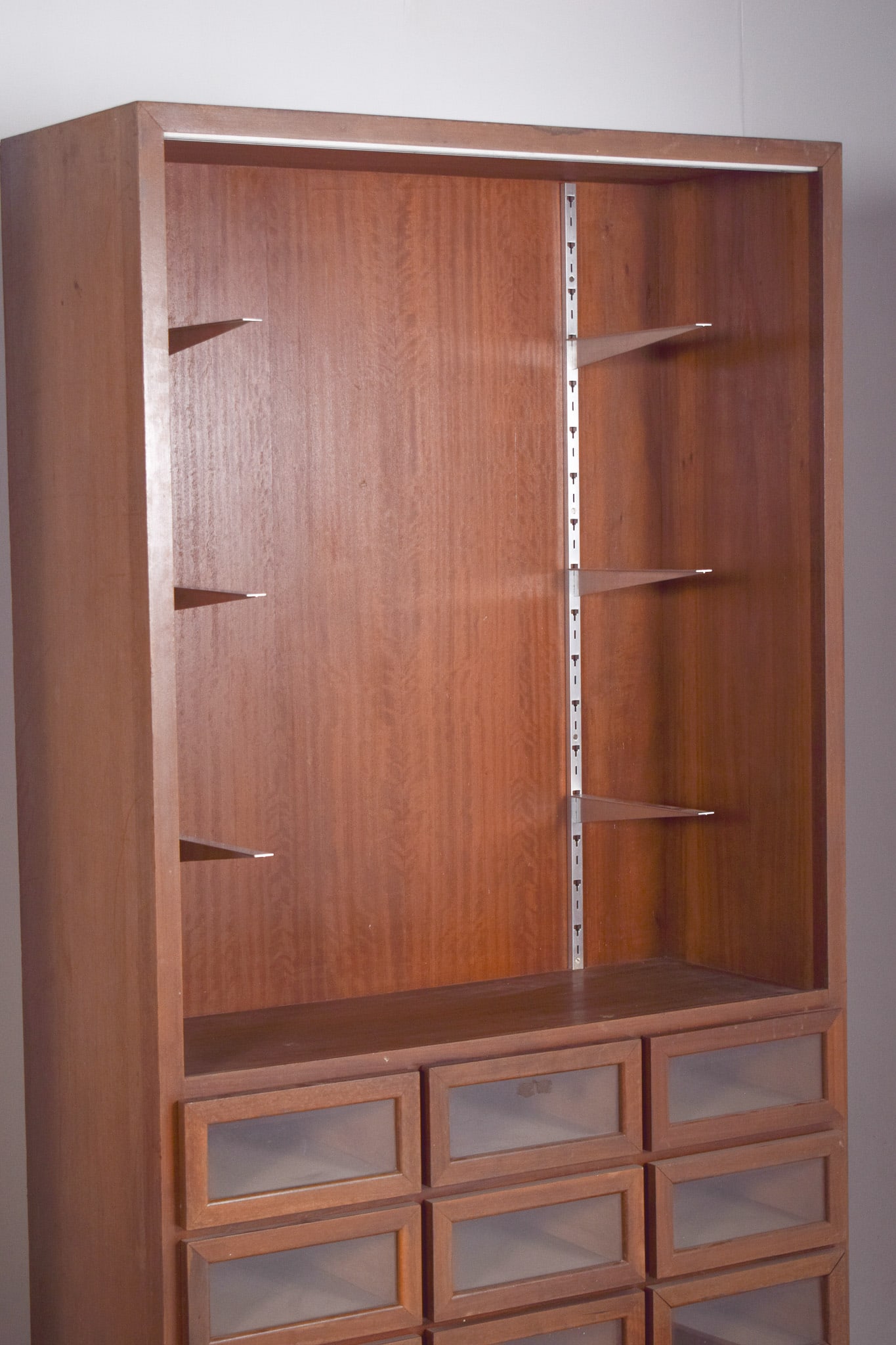 Shelves with Doors and Glazed Drawers, 1950s, Set of 2 - 7