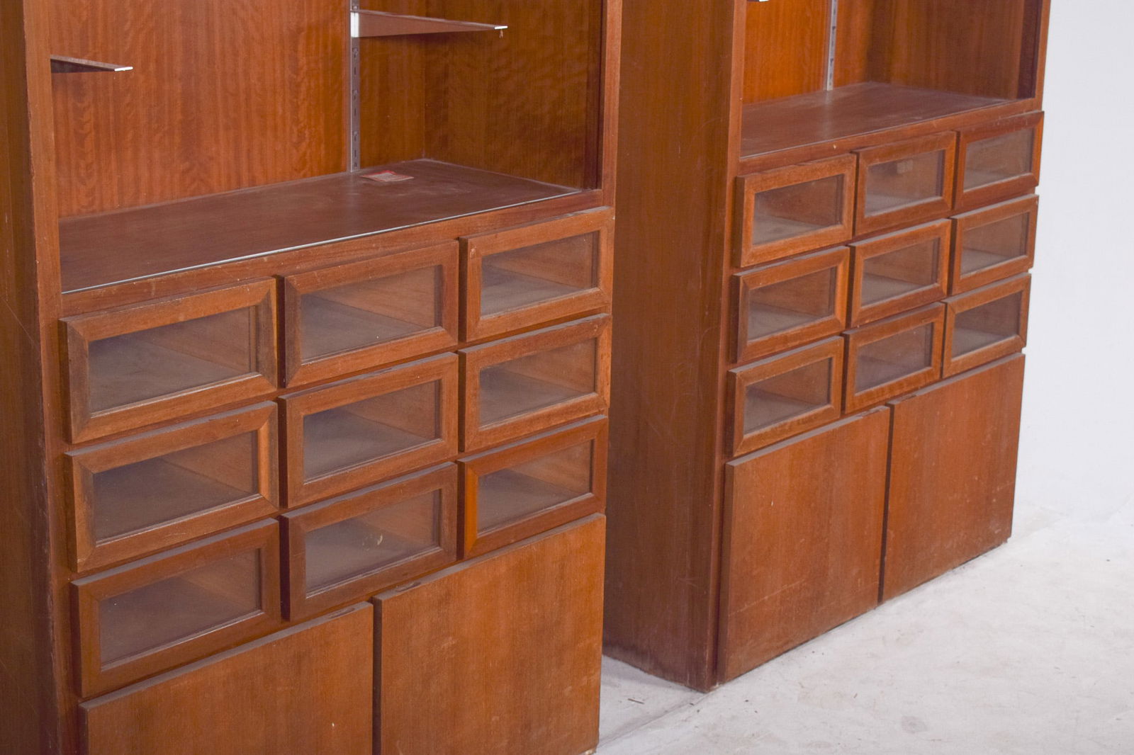 Shelves with Doors and Glazed Drawers, 1950s, Set of 2 - 8