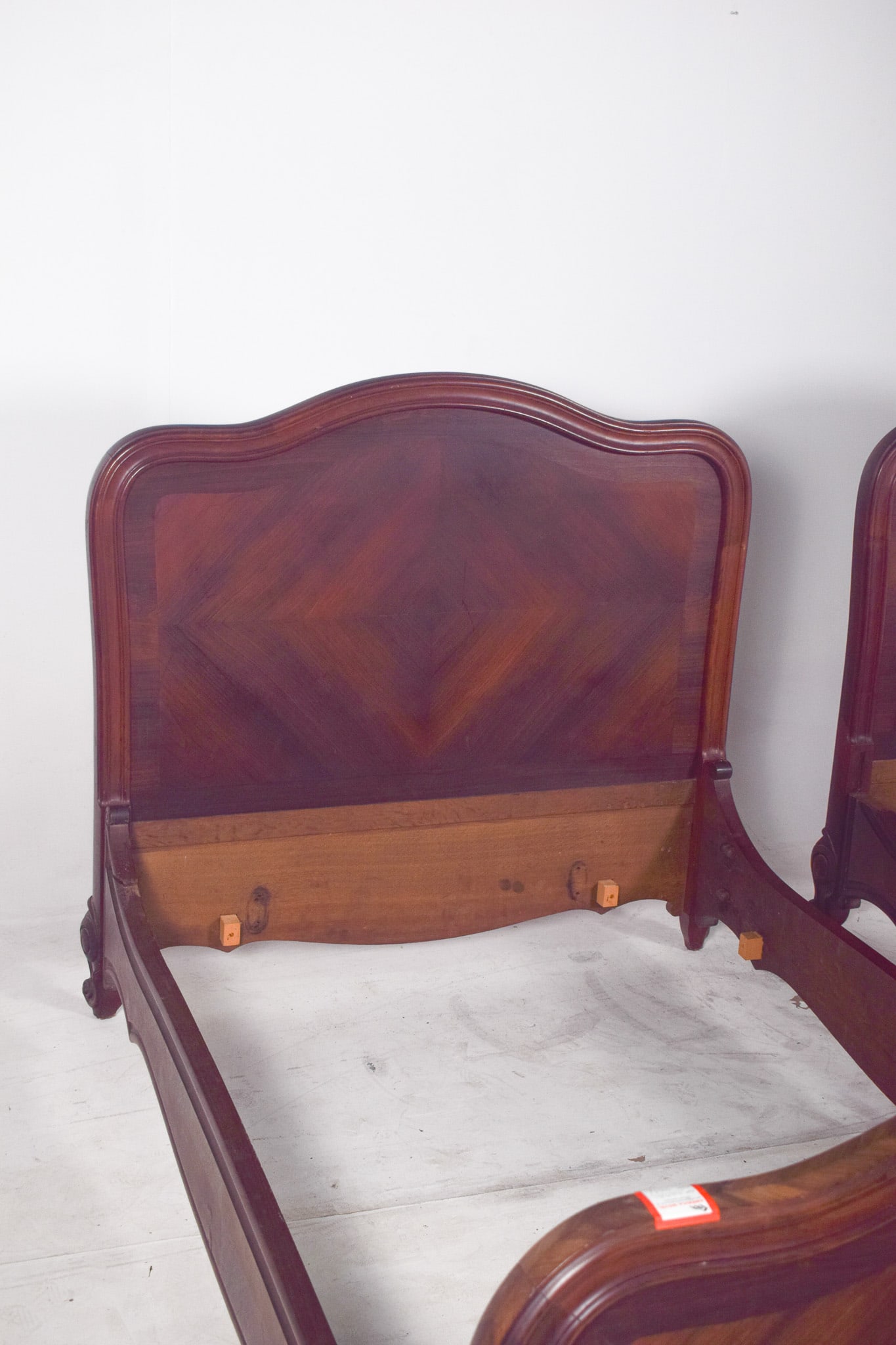 Louis XV Rosewood Veneered Single Beds, 1890, Set of 2 - 3