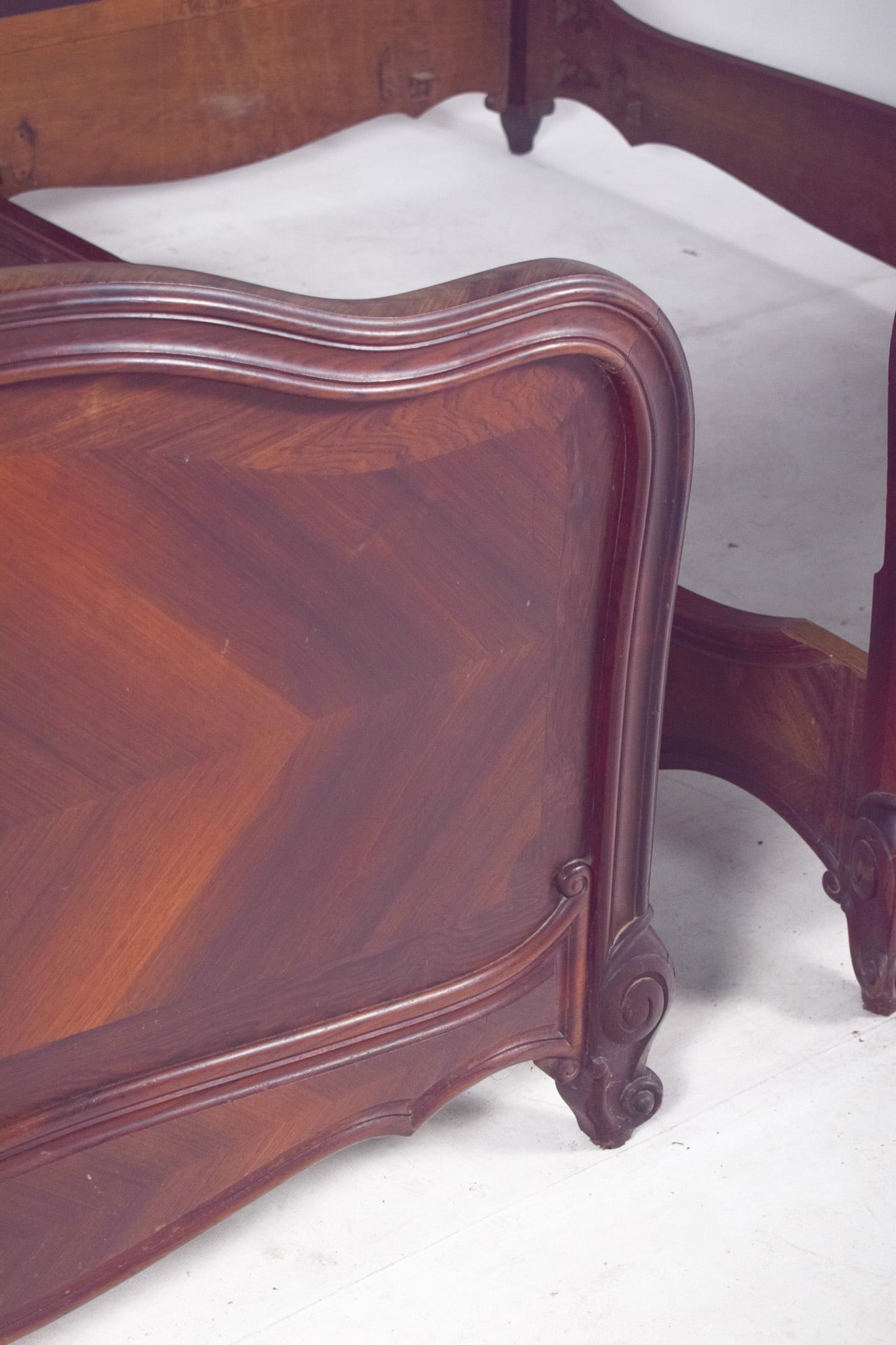 Louis XV Rosewood Veneered Single Beds, 1890, Set of 2 - 6