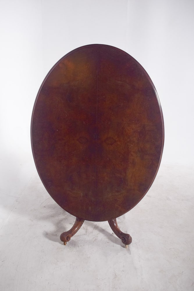 Antique Oval Walnut Dining Table, 1890s - 11