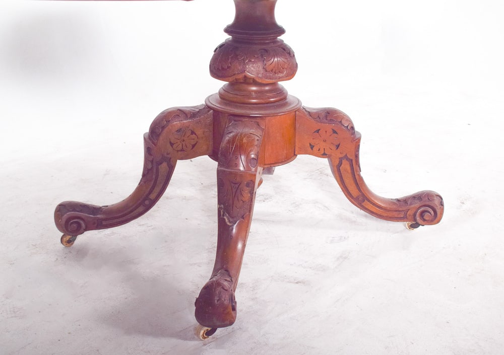 Antique Oval Walnut Dining Table, 1890s - 3