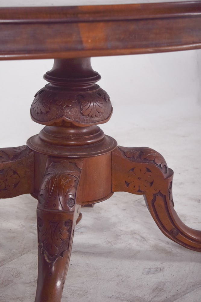 Antique Oval Walnut Dining Table, 1890s - 4