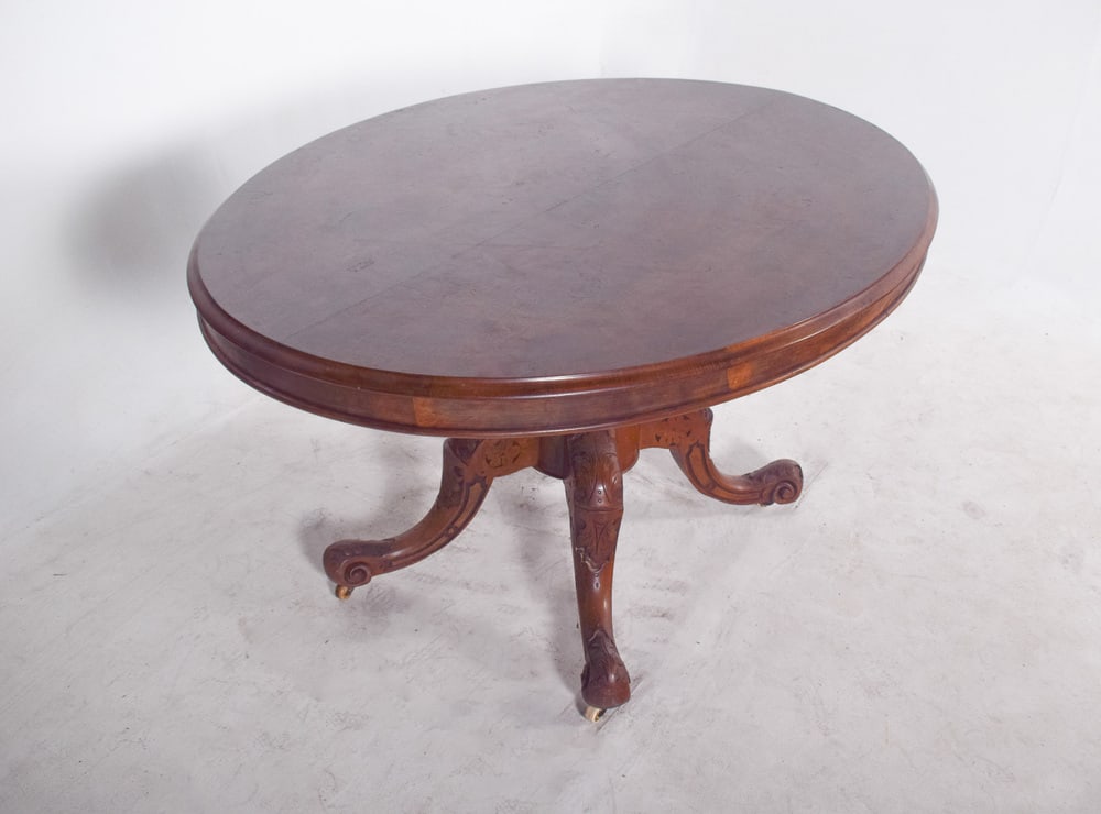 Antique Oval Walnut Dining Table, 1890s - 5
