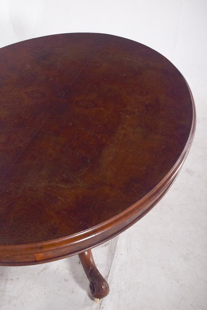 Antique Oval Walnut Dining Table, 1890s - 6