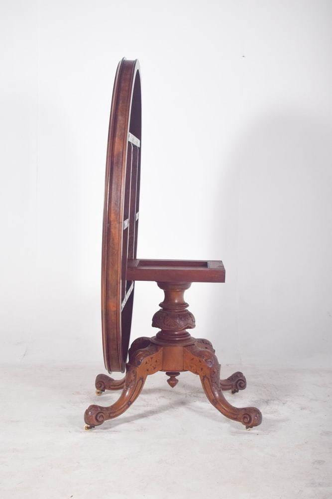 Antique Oval Walnut Dining Table, 1890s - 8