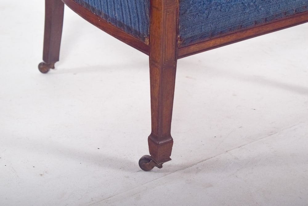 English Ladys Chair in Blue Upholstery - 9