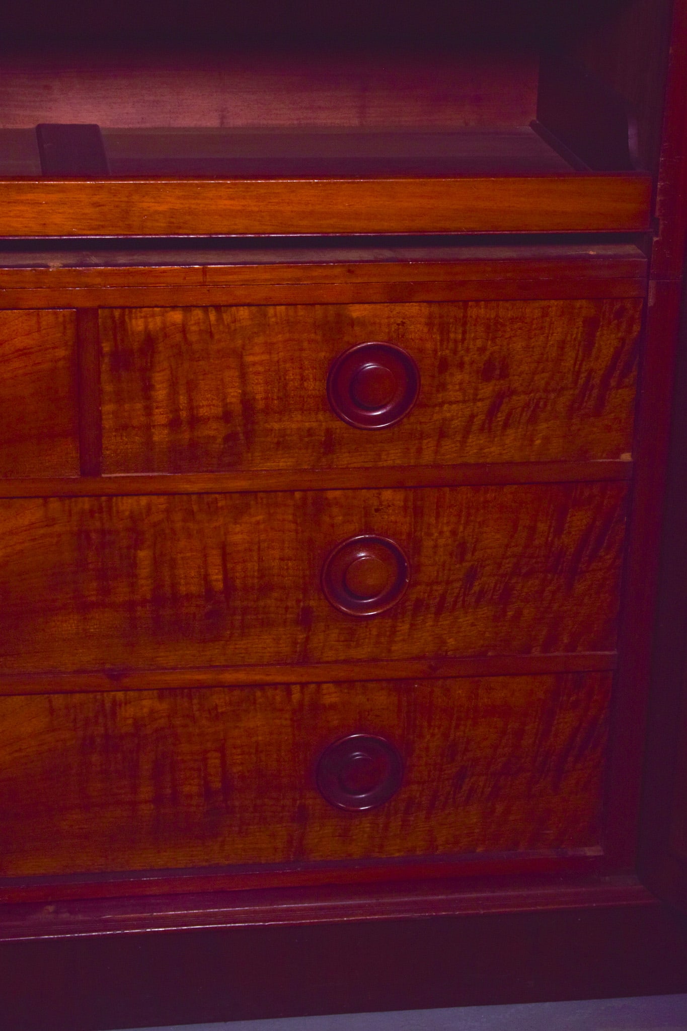 Antique English Three-Door Wardrobe with Mirror, 1910 - 6