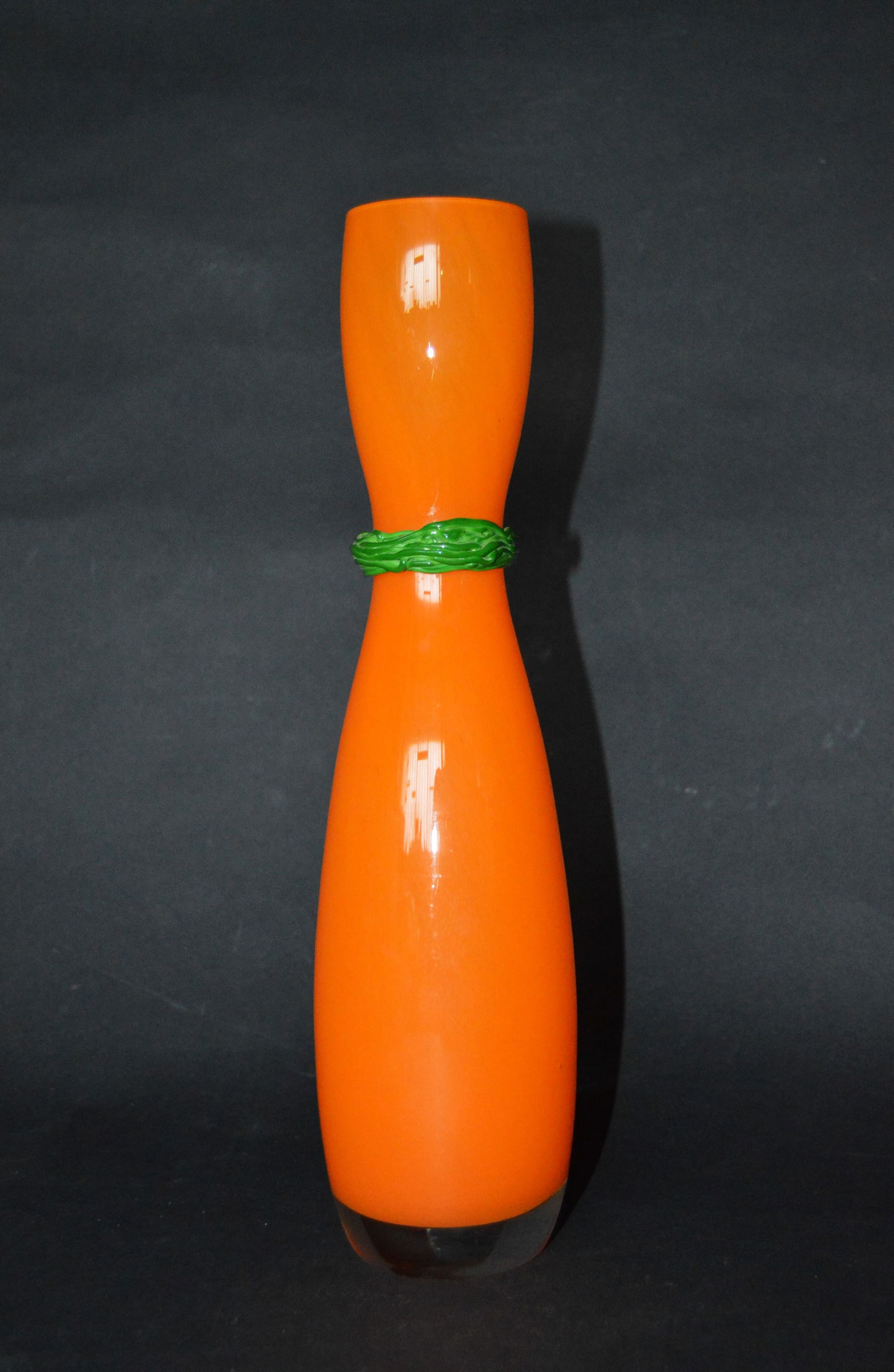 Hourglass Glass Vase attributed to Rony Plesl, 1990s - 2