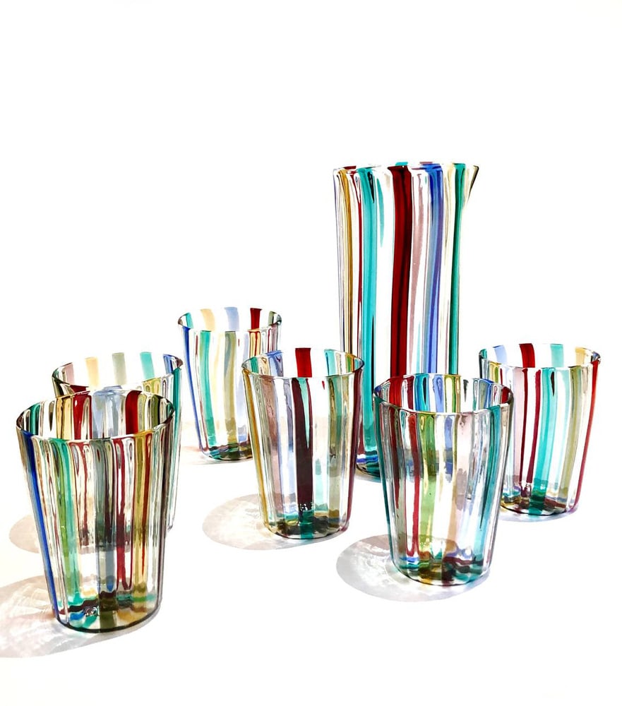 Glasses in the style of Gio Ponti, 2004, Set of 7 - 3