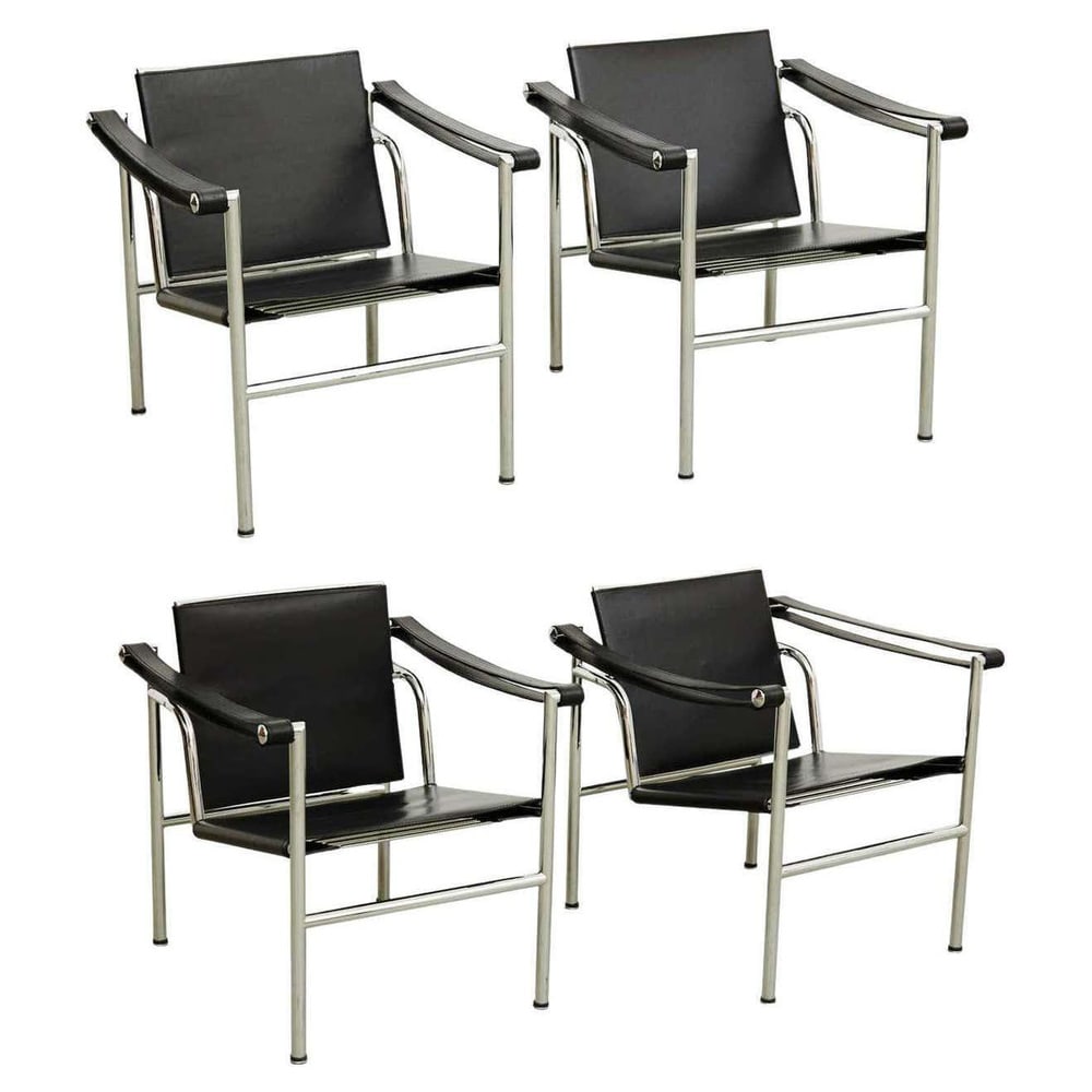 LC1 Armchairs by Jeanneret and Perriand, Set of 4 - 17