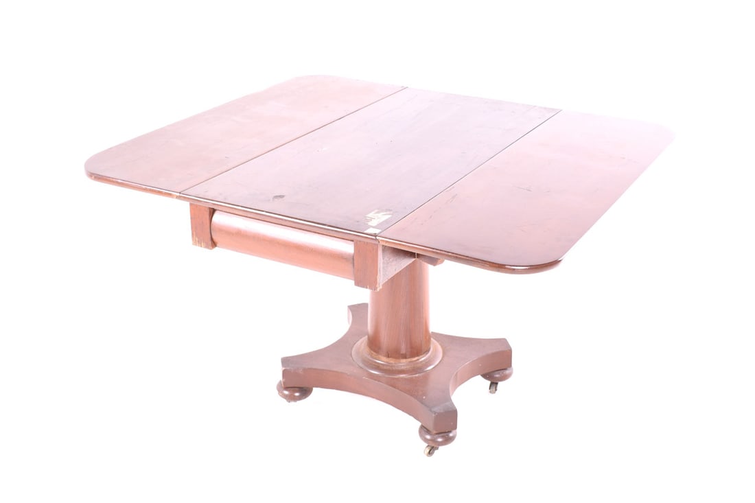 Antique Mahogany Drop Leaf Dining Table, 1890s - 3