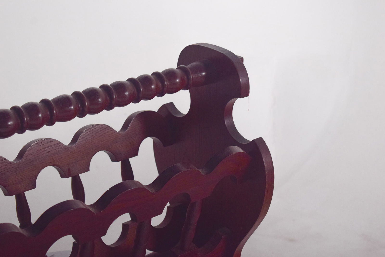 Antique Rustic Oak Magazine Rack, 1890s - 4