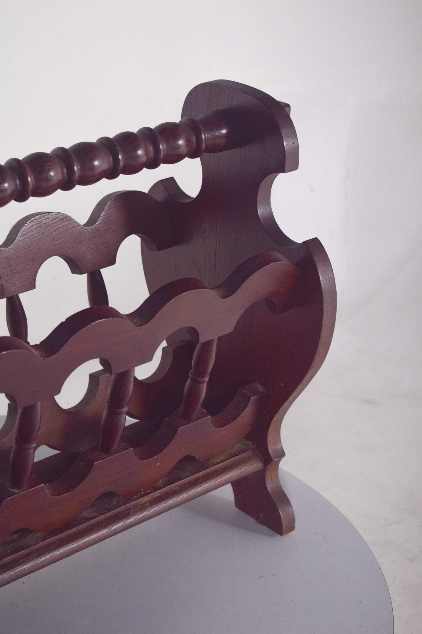 Antique Rustic Oak Magazine Rack, 1890s - 5