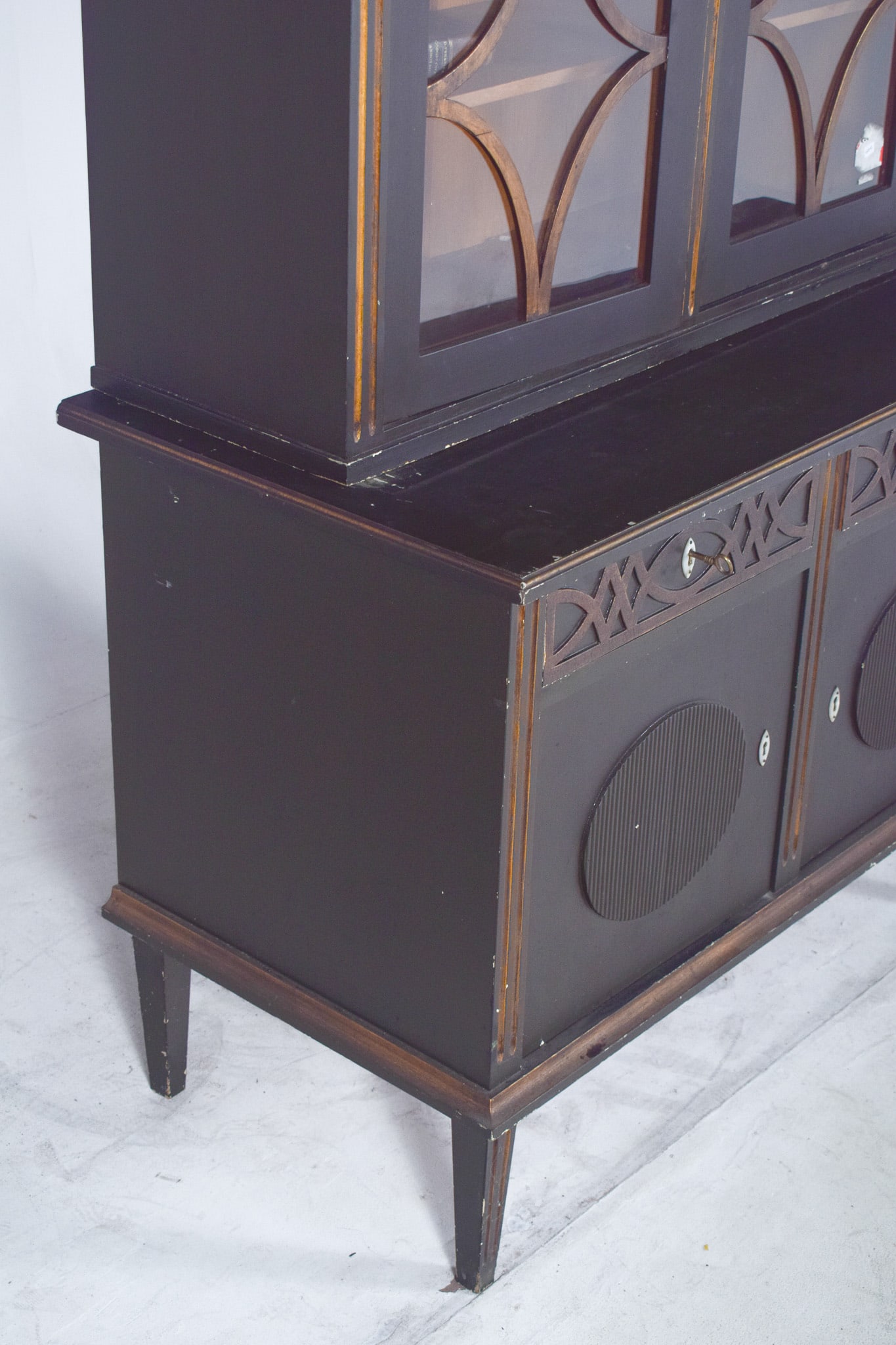 Danish Rustic Painted Cabinet with Gilt Accents - 12